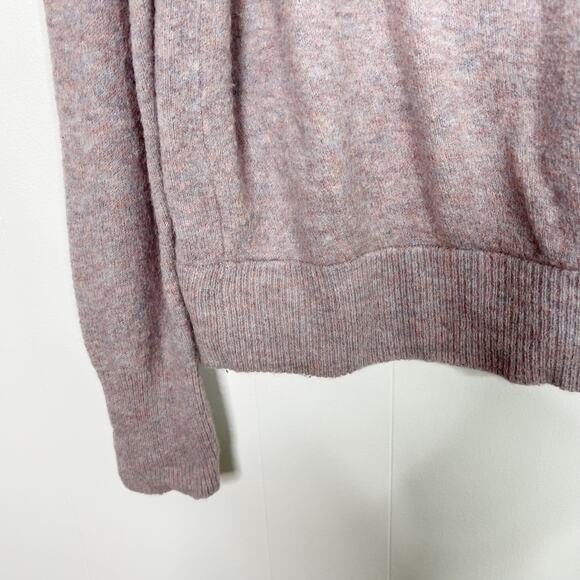 Madewell Wrap Front Pullover Sweater in Coziest Yarn Heather Purple Medium M - Picture 6 of 11